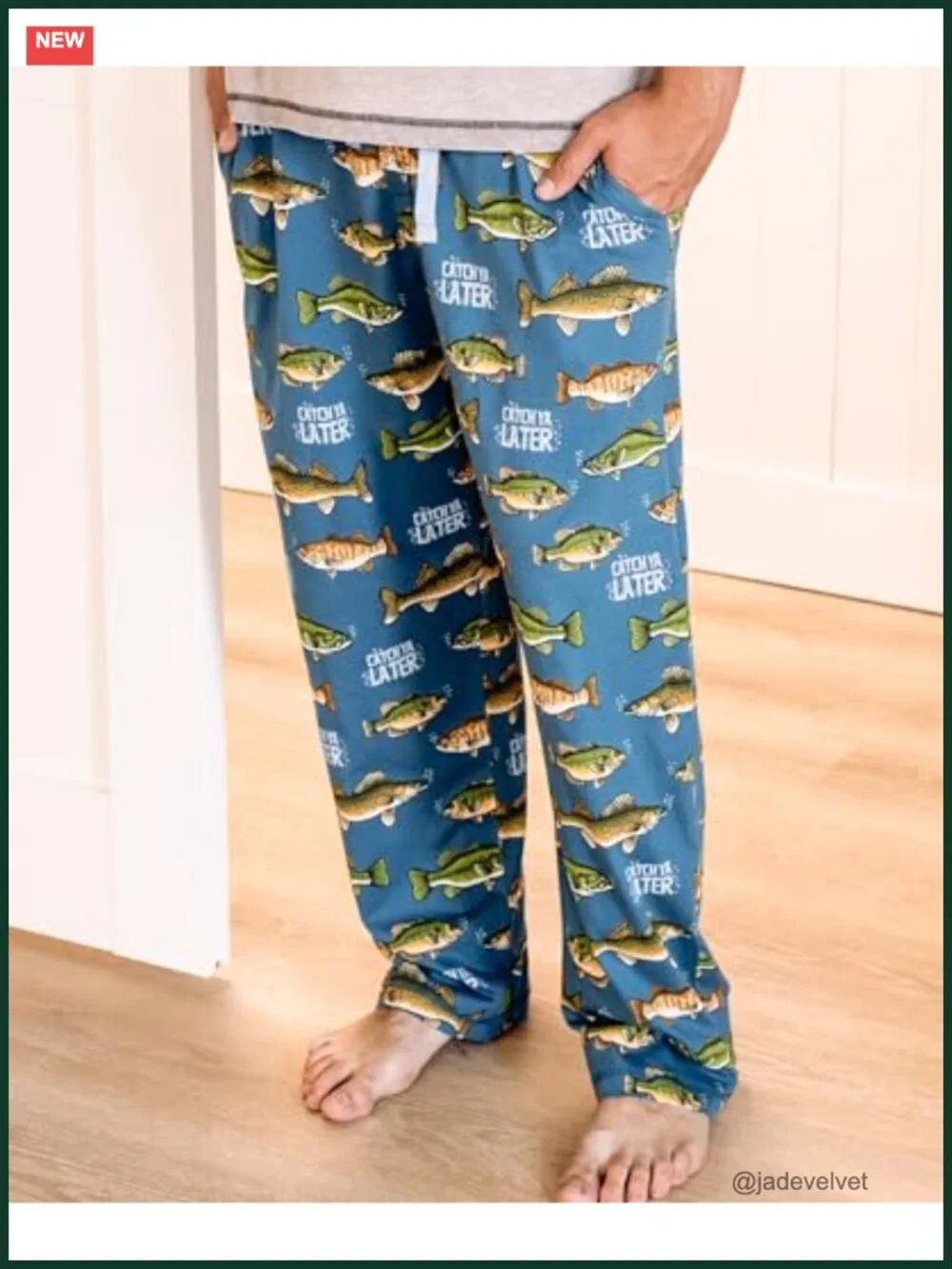 Novelty 100% Cotton Men's Pajama Pants with Pockets